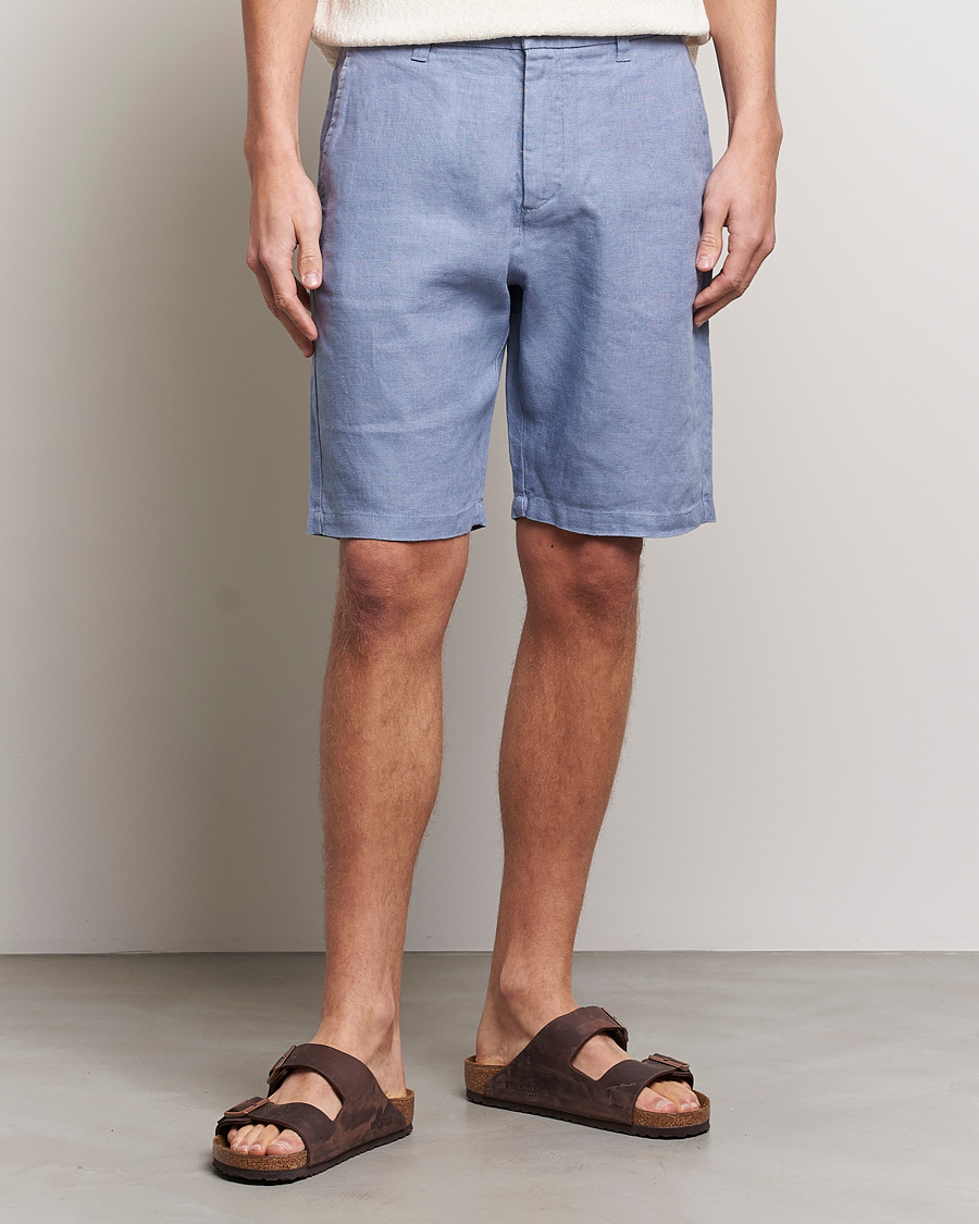 Herr | Linneshorts | NN07 | Crown Linen Shorts Dust Blue