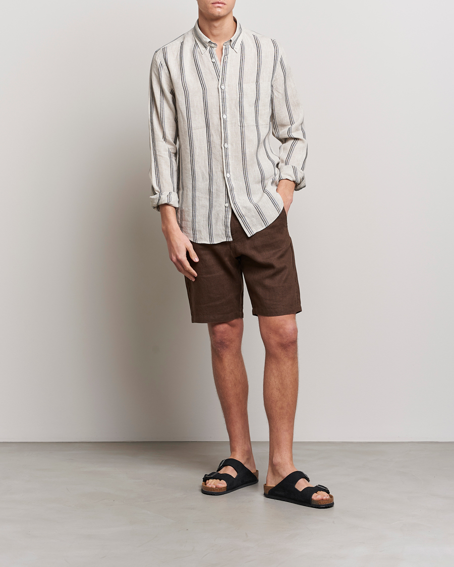 Herr | Shorts | NN07 | Crown Linen Shorts Brown