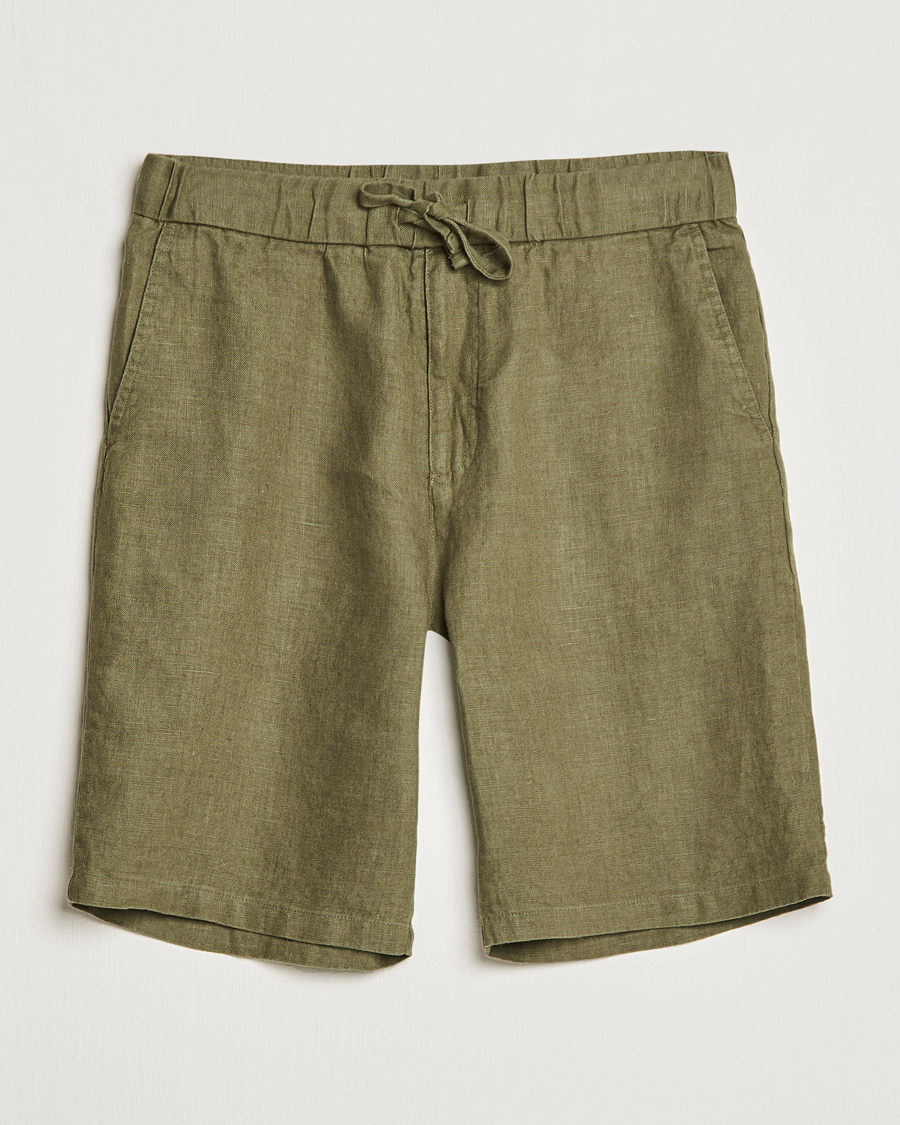 Herr | Shorts | NN07 | Keith Drawstring Linen Shorts Army