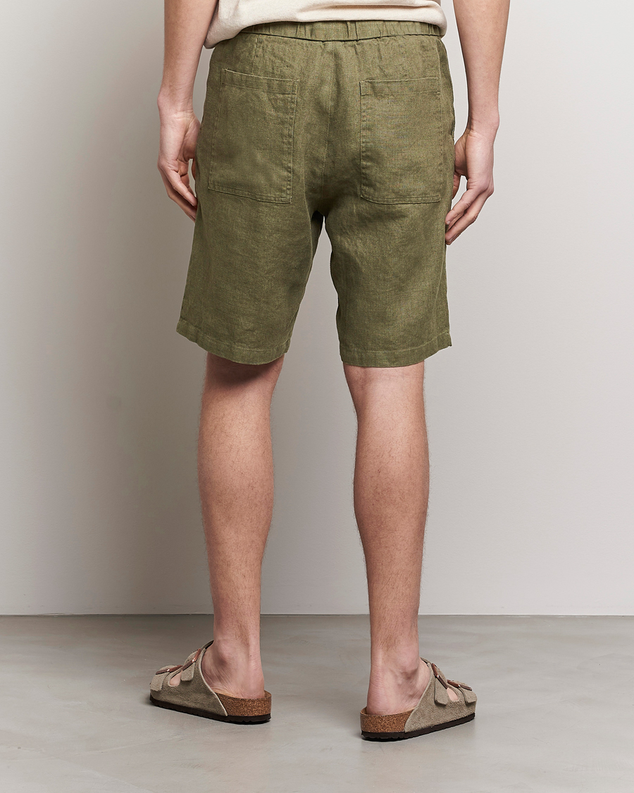 Herr | Shorts | NN07 | Keith Drawstring Linen Shorts Army