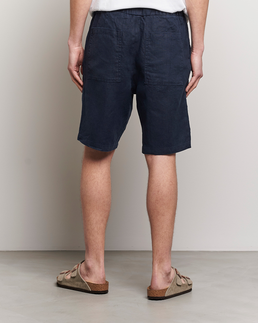 Herr | Shorts | NN07 | Keith Drawstring Linen Shorts Navy