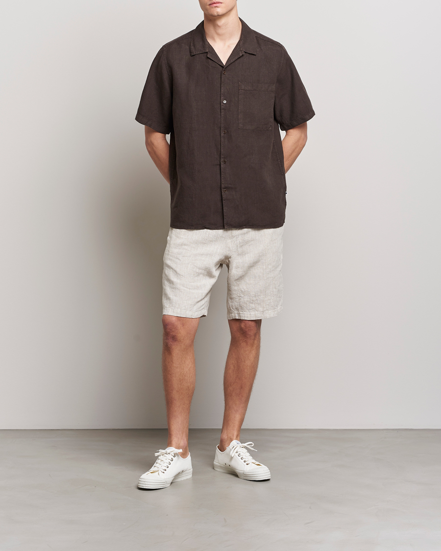Herr | Shorts | NN07 | Keith Drawstring Linen Shorts Oat