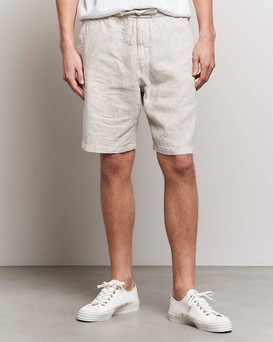 Herr |  | NN07 | Keith Drawstring Linen Shorts Oat