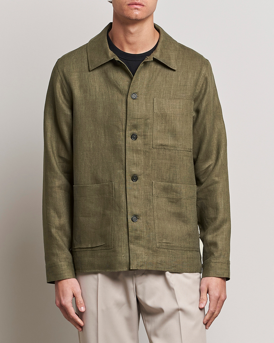 Herr | Skjortor | NN07 | Olav Linen Overshirt Army