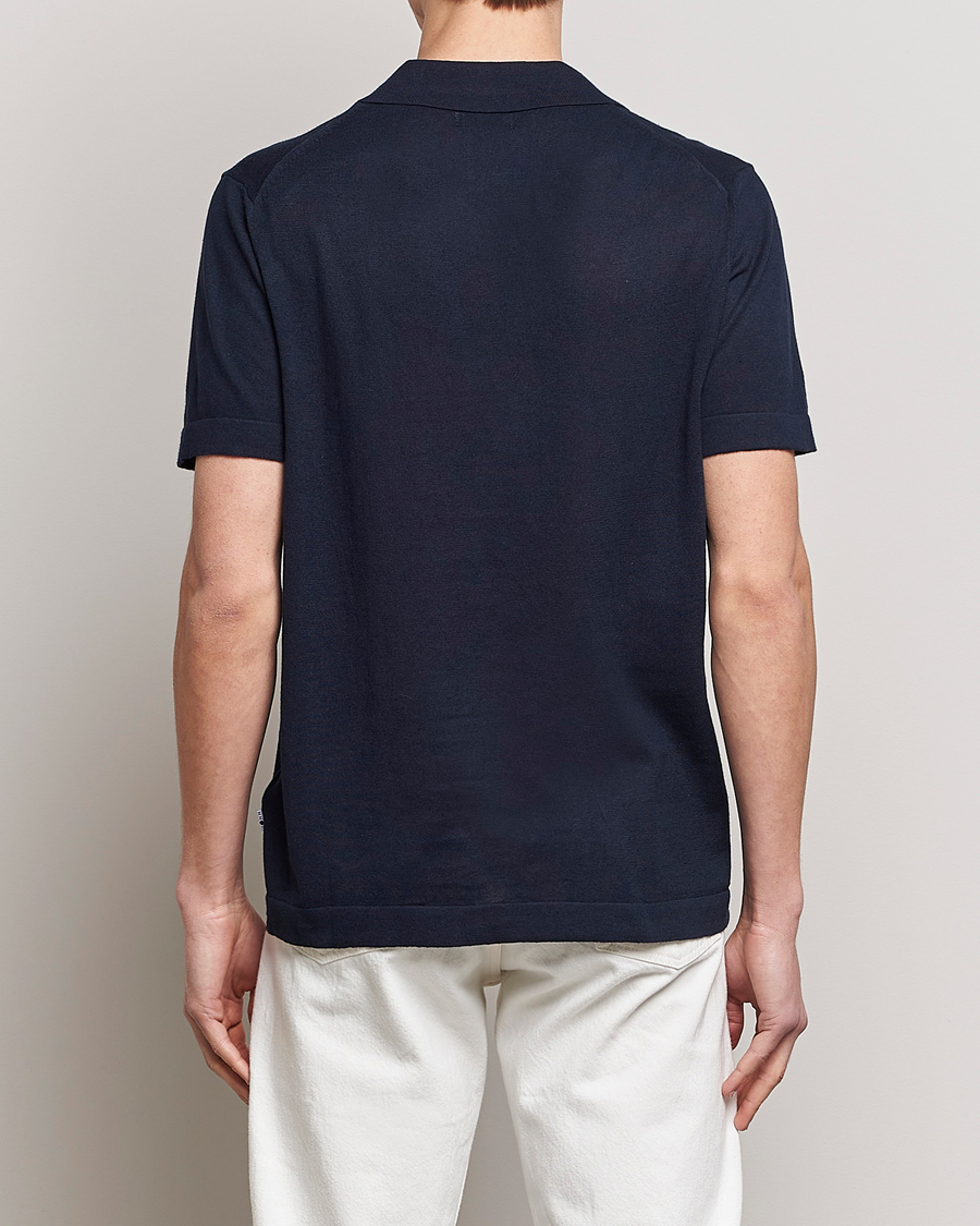 Herr | Pikéer | NN07 | Ryan Cotton/Linen Polo Navy Blue