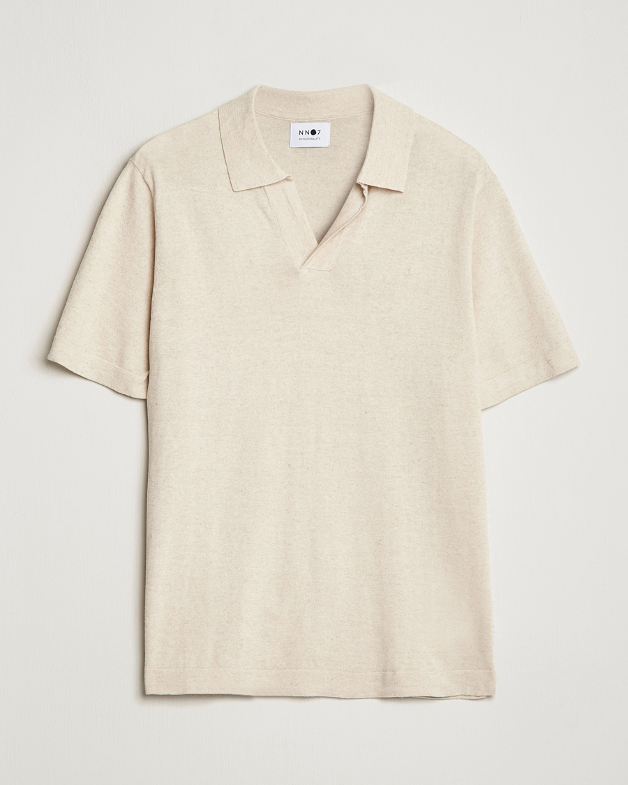 Herr | Pikéer | NN07 | Ryan Cotton/Linen Polo Oat