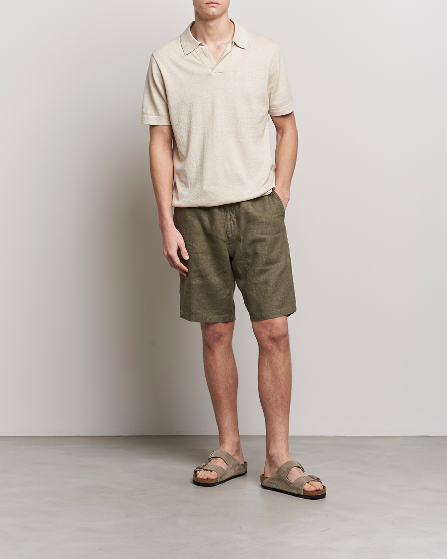 Herr | Pikéer | NN07 | Ryan Cotton/Linen Polo Oat