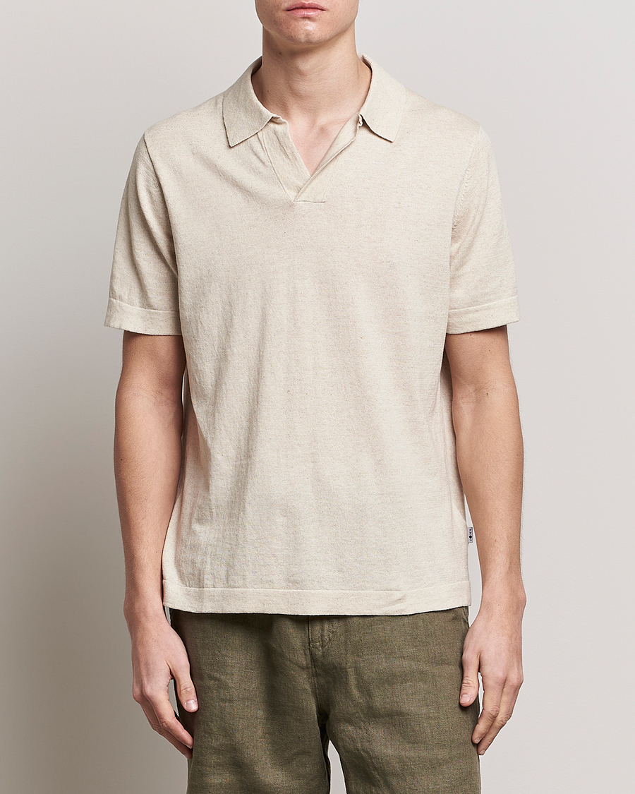 Herr | Kortärmade pikéer | NN07 | Ryan Cotton/Linen Polo Oat