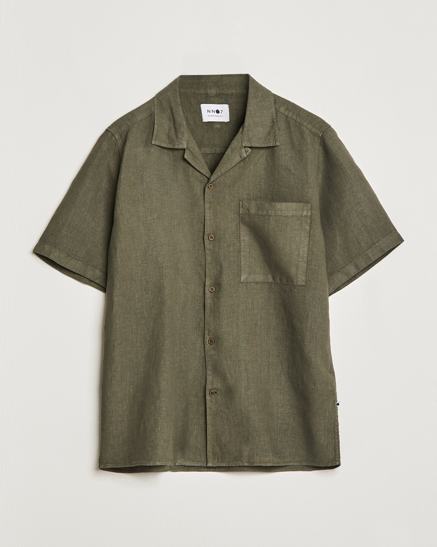Herr | Skjortor | NN07 | Julio Linen Resort Shirt Army