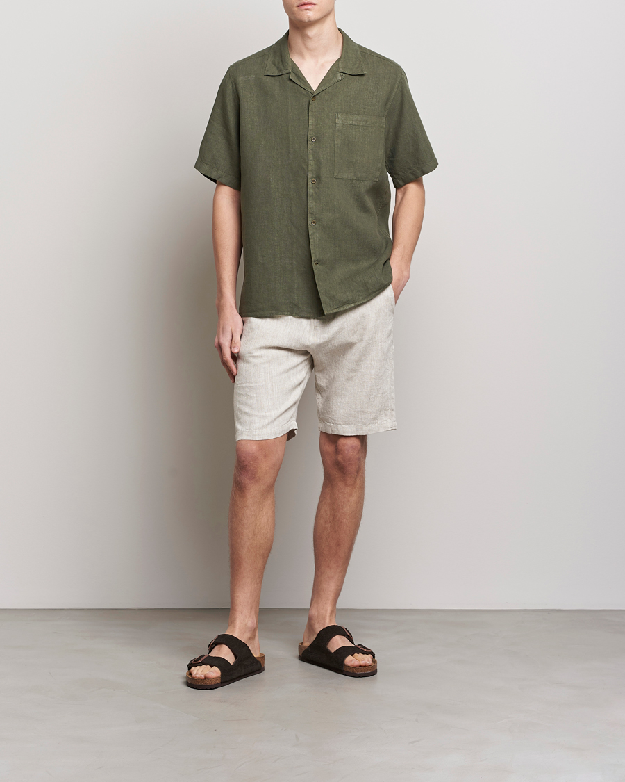 Herr | Skjortor | NN07 | Julio Linen Resort Shirt Army