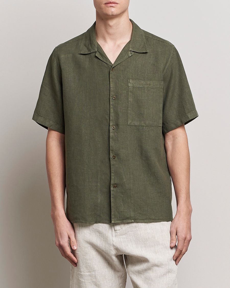 Herr | Skjortor | NN07 | Julio Linen Resort Shirt Army