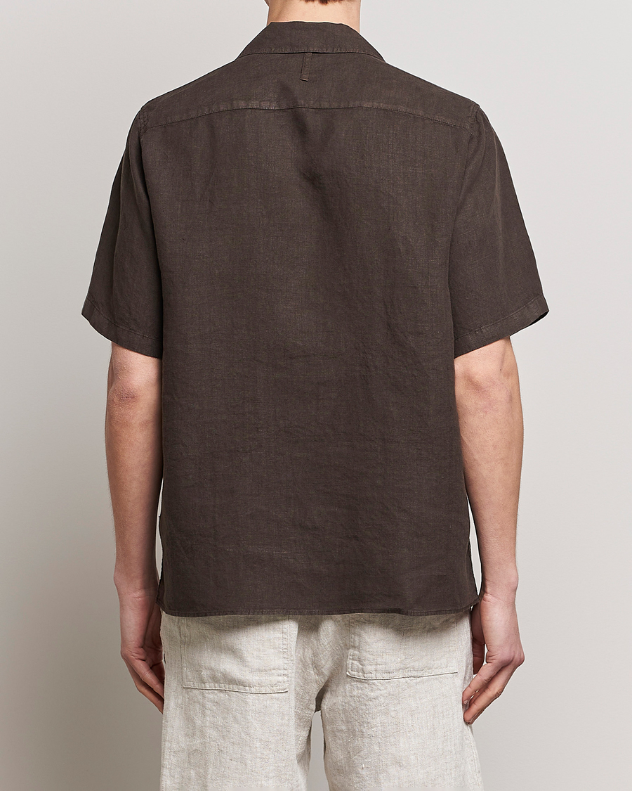 Herr | Skjortor | NN07 | Julio Linen Resort Shirt Brown