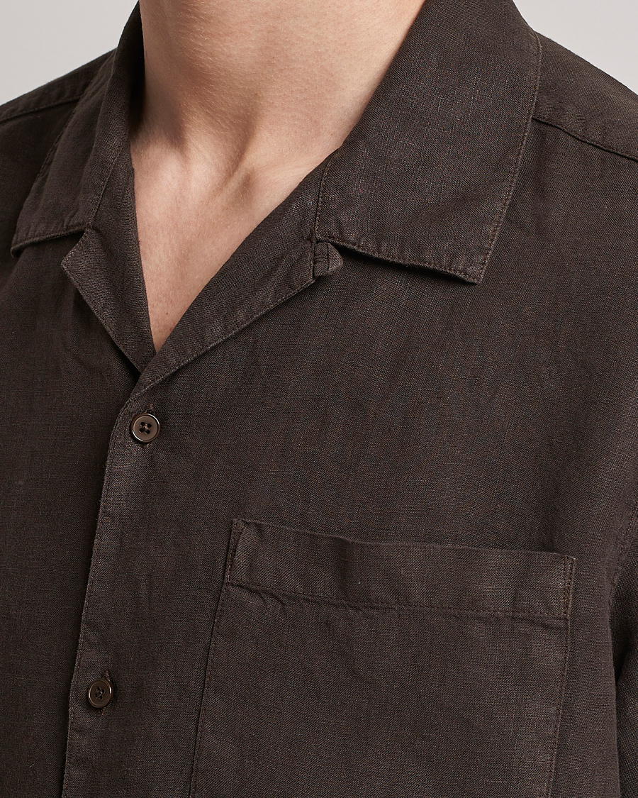 Herr | Skjortor | NN07 | Julio Linen Resort Shirt Brown