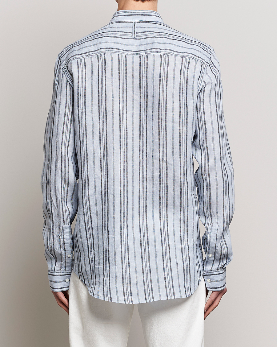 Herr | Skjortor | NN07 | Arne Strinped Linen Shirt Blue