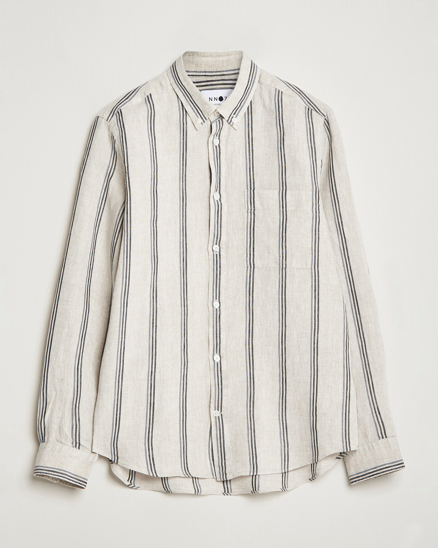 Herr | Skjortor | NN07 | Arne Strinped Linen Shirt Oat