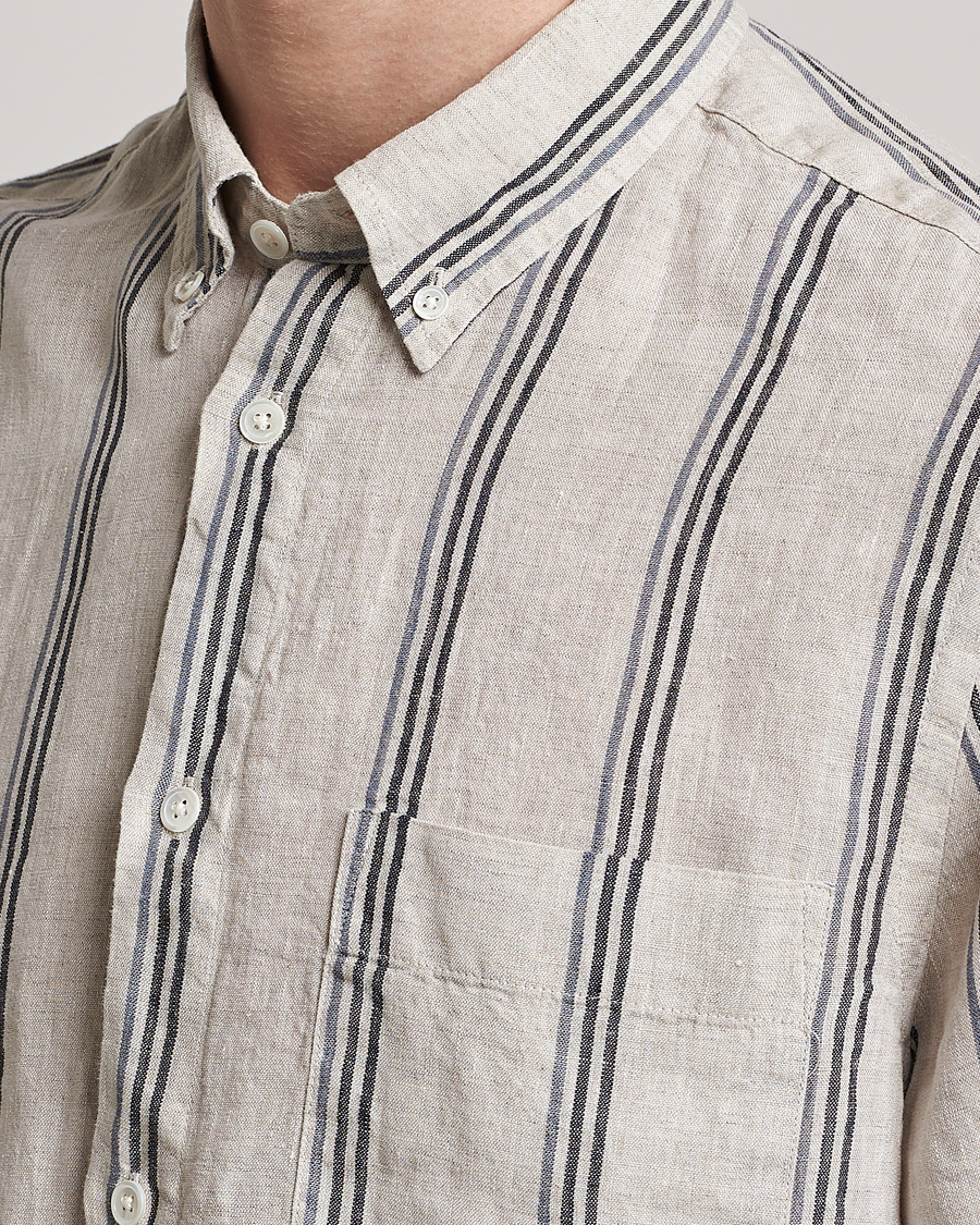 Herr | Skjortor | NN07 | Arne Strinped Linen Shirt Oat