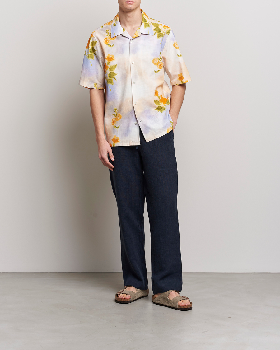 Herr | Skjortor | NN07 | Ole Short Sleeve Printed Cotton/Tencel Shirt Multi