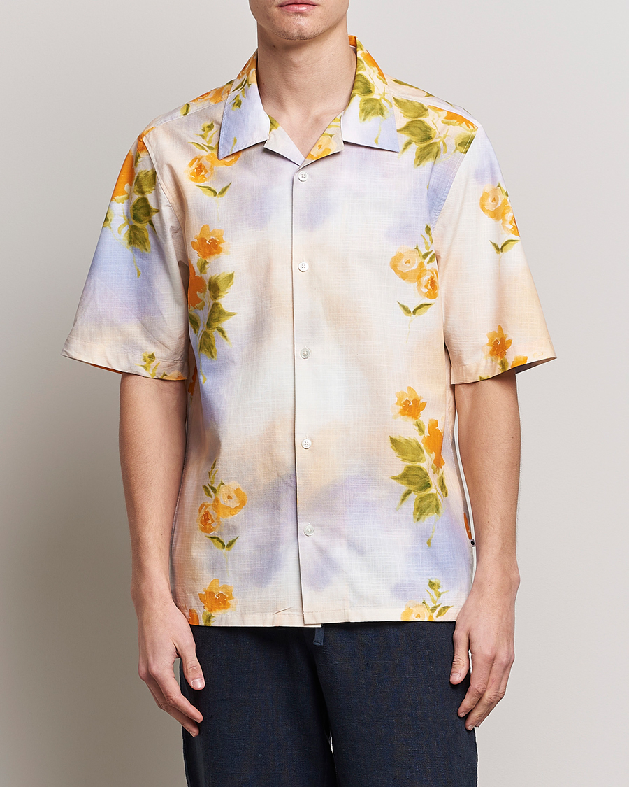 Herr | Kortärmade skjortor | NN07 | Ole Short Sleeve Printed Cotton/Tencel Shirt Multi