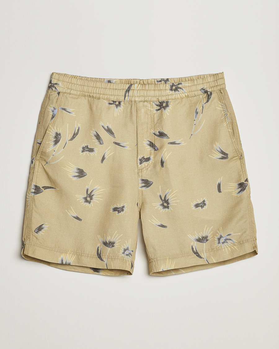 Herr | Shorts | NN07 | Warren Tencel/Linen Printed Shorts Pale Olive