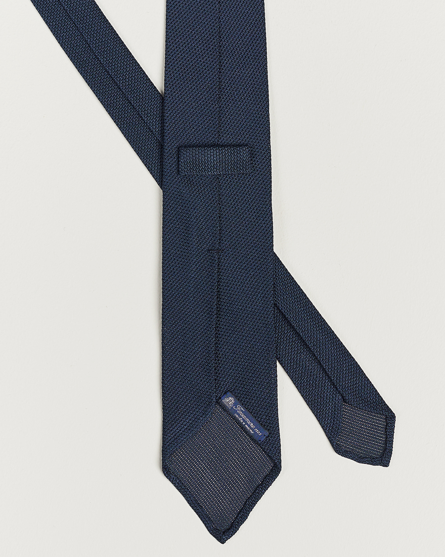 Herr | Finamore Napoli Grenadine Silk Tie Navy | Finamore Napoli | Grenadine Silk Tie Navy