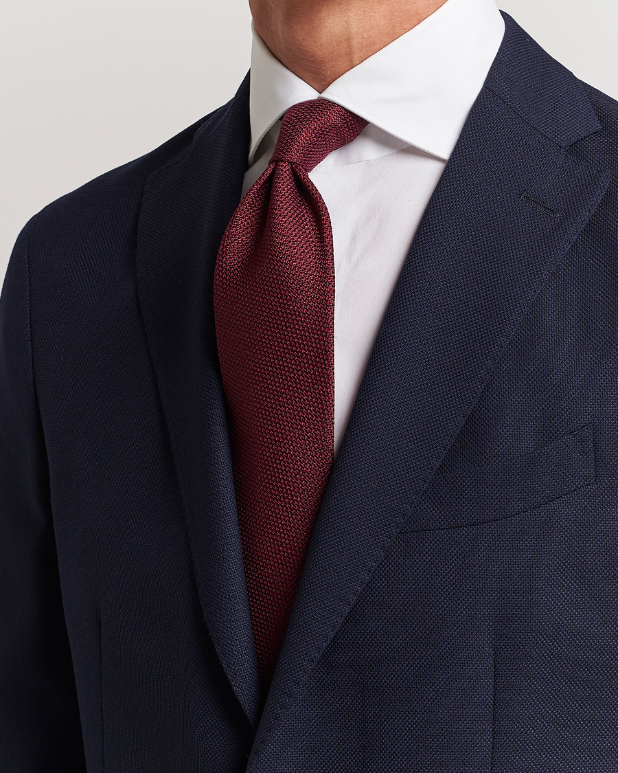 Herr | Snart i lager | Finamore Napoli | Grenadine Silk Tie Burgundy