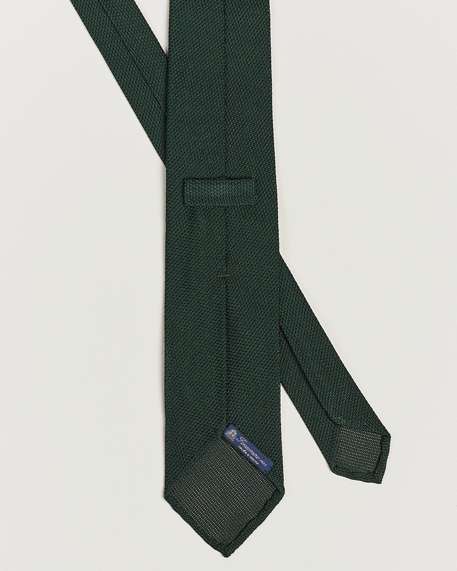 Herr | Slipsar | Finamore Napoli | Grenadine Silk Tie Forest Green