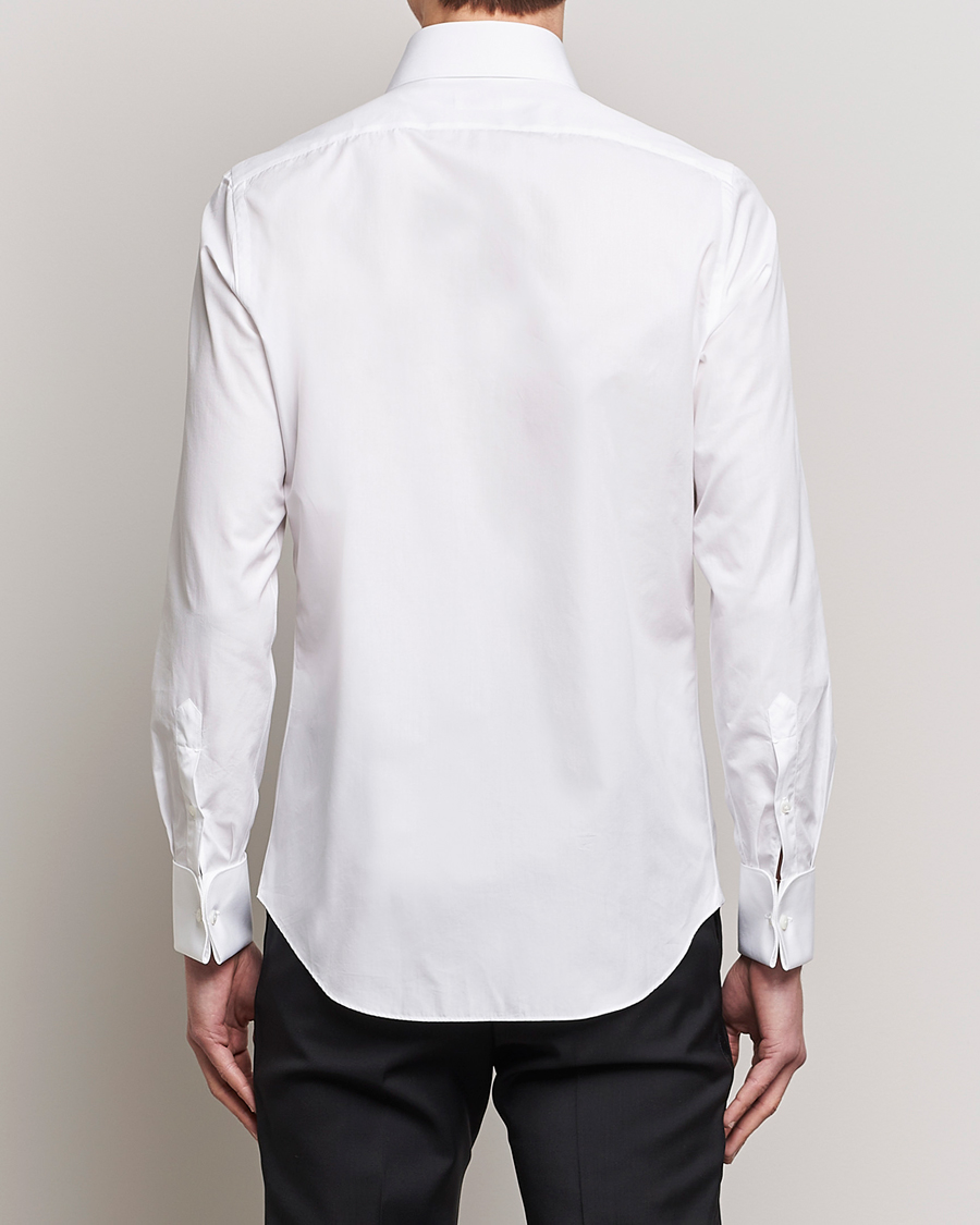 Herr | Skjortor | Finamore Napoli | Milano Slim Plisse Smoking Shirt White