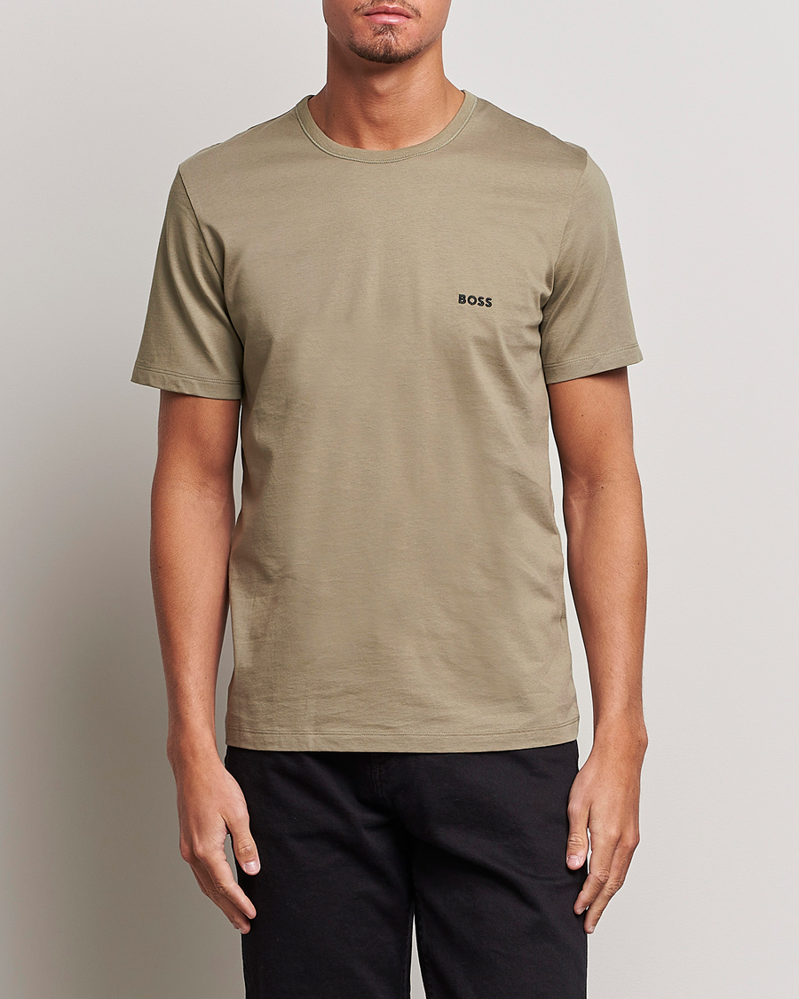 Herr | Svarta t-shirts | BOSS BLACK | 3-Pack Crew Neck T-Shirt Green/Black/Navy