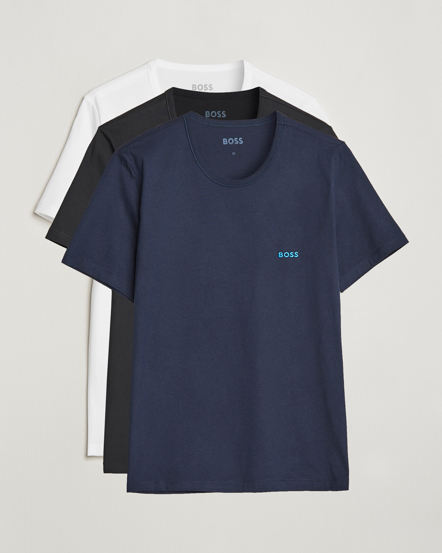 Herr | T-Shirts | BOSS BLACK | 3-Pack Crew Neck T-Shirt White/Navy/Black