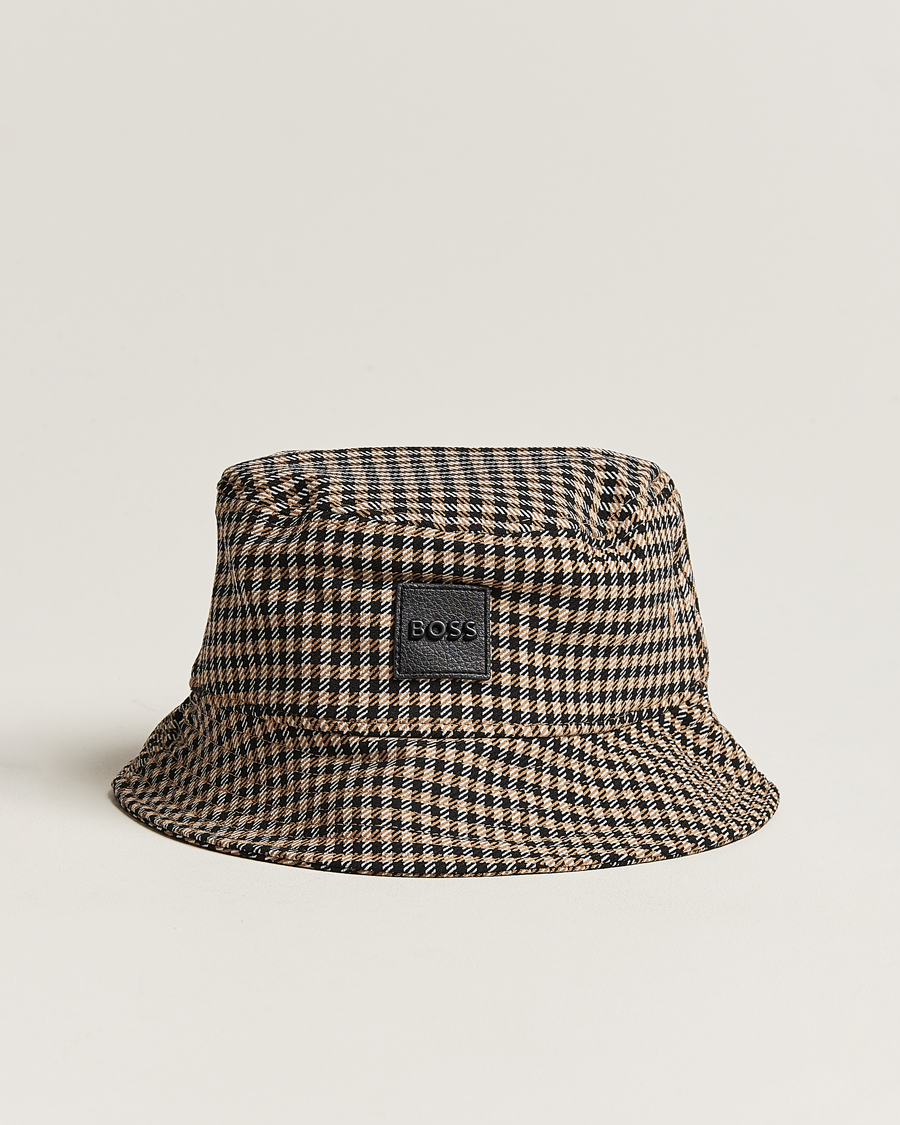 Herr | BOSS BLACK Saul Checked Bucket Hat Medium Beige | BOSS BLACK | Saul Checked Bucket Hat Medium Beige