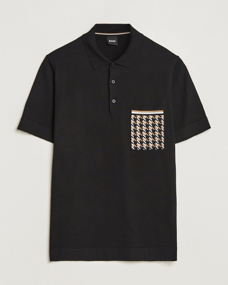 Herr | Pikéer | BOSS BLACK | Ofiordo Checked Pocket Polo Black