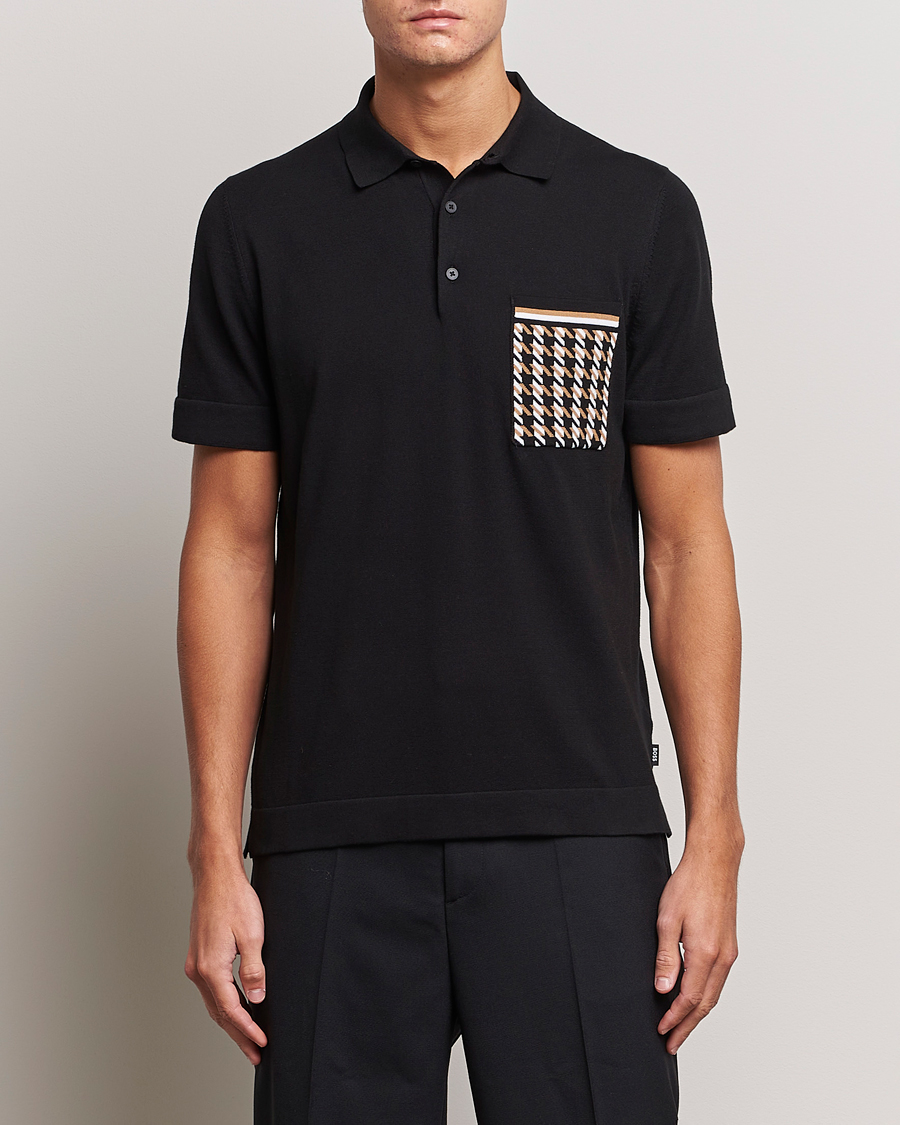 Herr | Pikéer | BOSS BLACK | Ofiordo Checked Pocket Polo Black