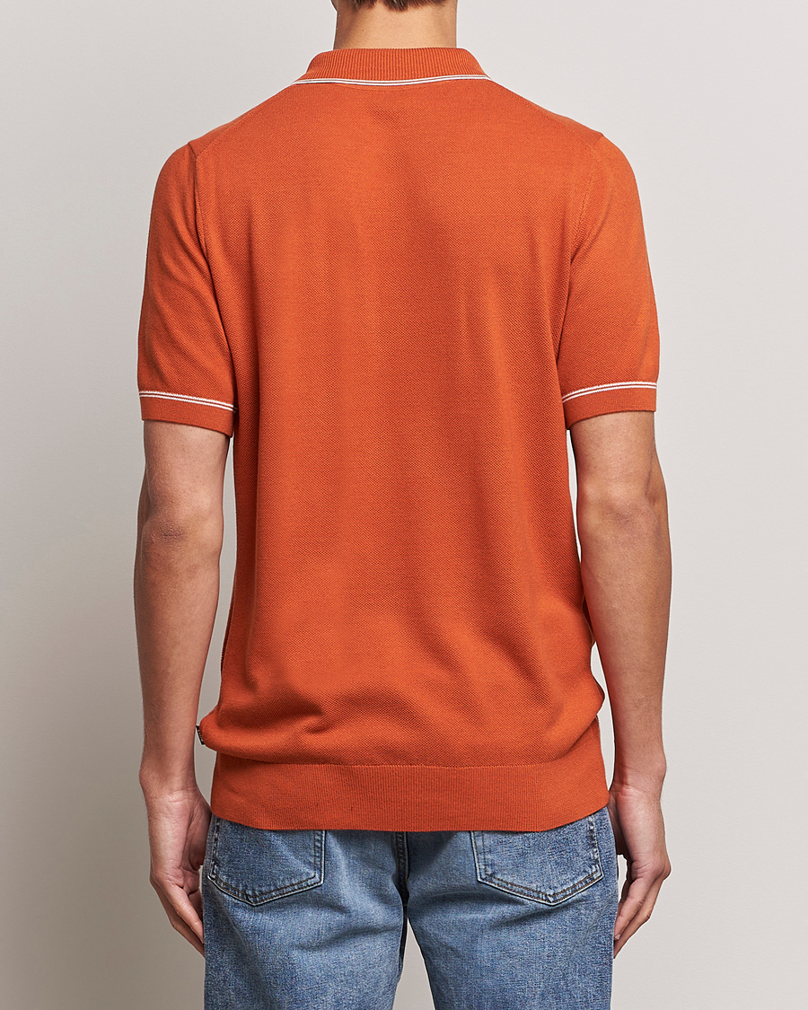 Herr | Pikéer | BOSS BLACK | Oleonardo Knitted Half Zip Polo Dark Orange