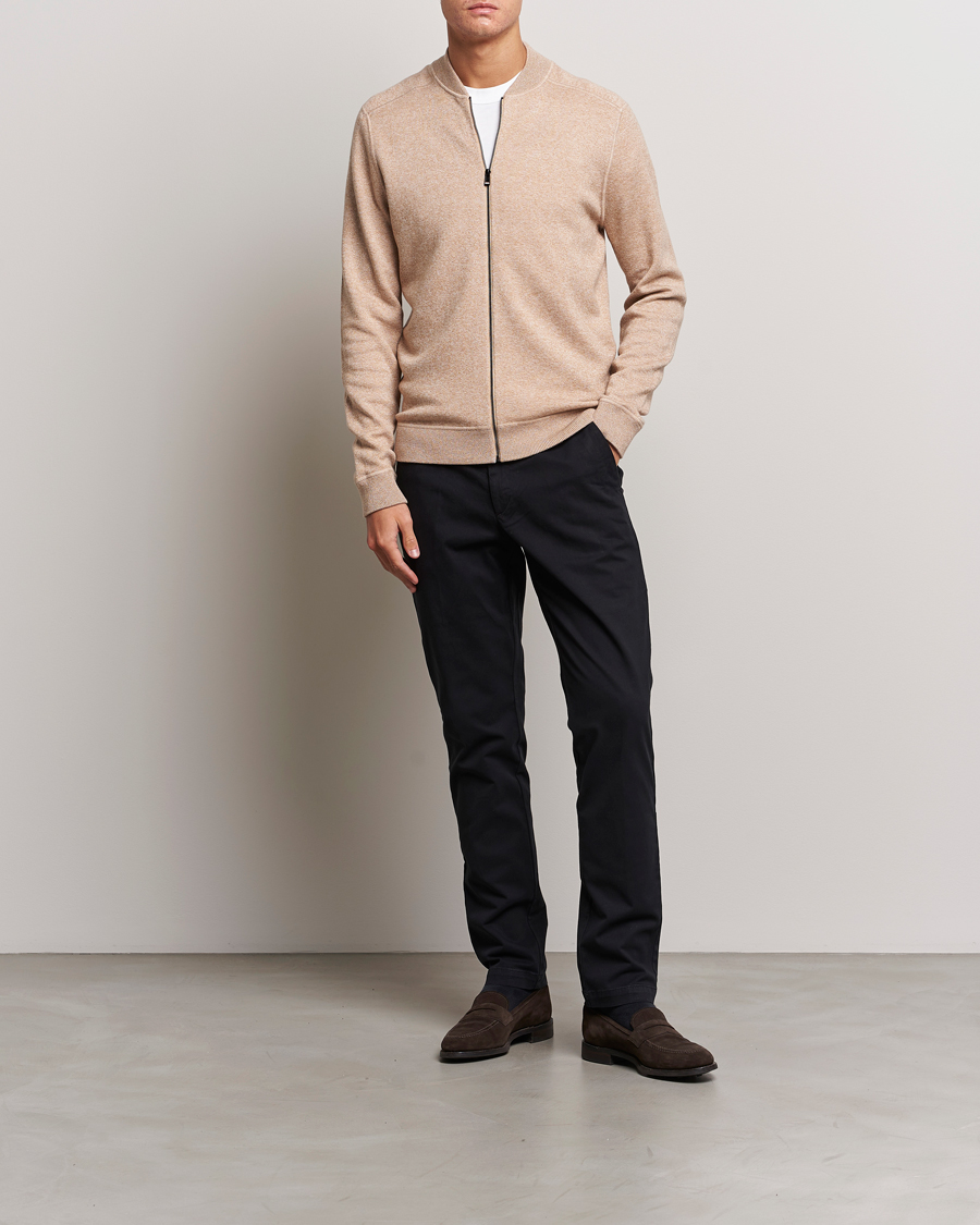 Herr | Tröjor | BOSS BLACK | Onorto Full Zip Sweater Medium Beige