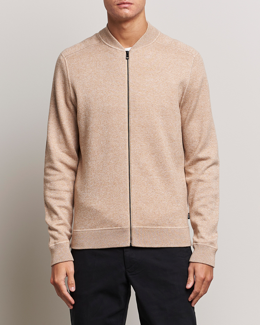 Herr | Tröjor | BOSS BLACK | Onorto Full Zip Sweater Medium Beige