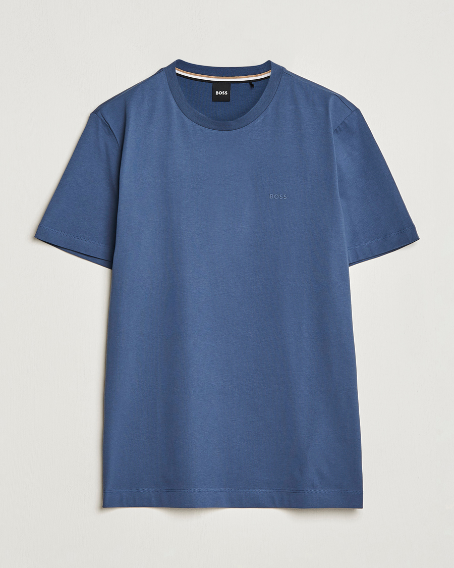 Herr | T-Shirts | BOSS BLACK | Thompson Crew Neck T-Shirt Open Blue