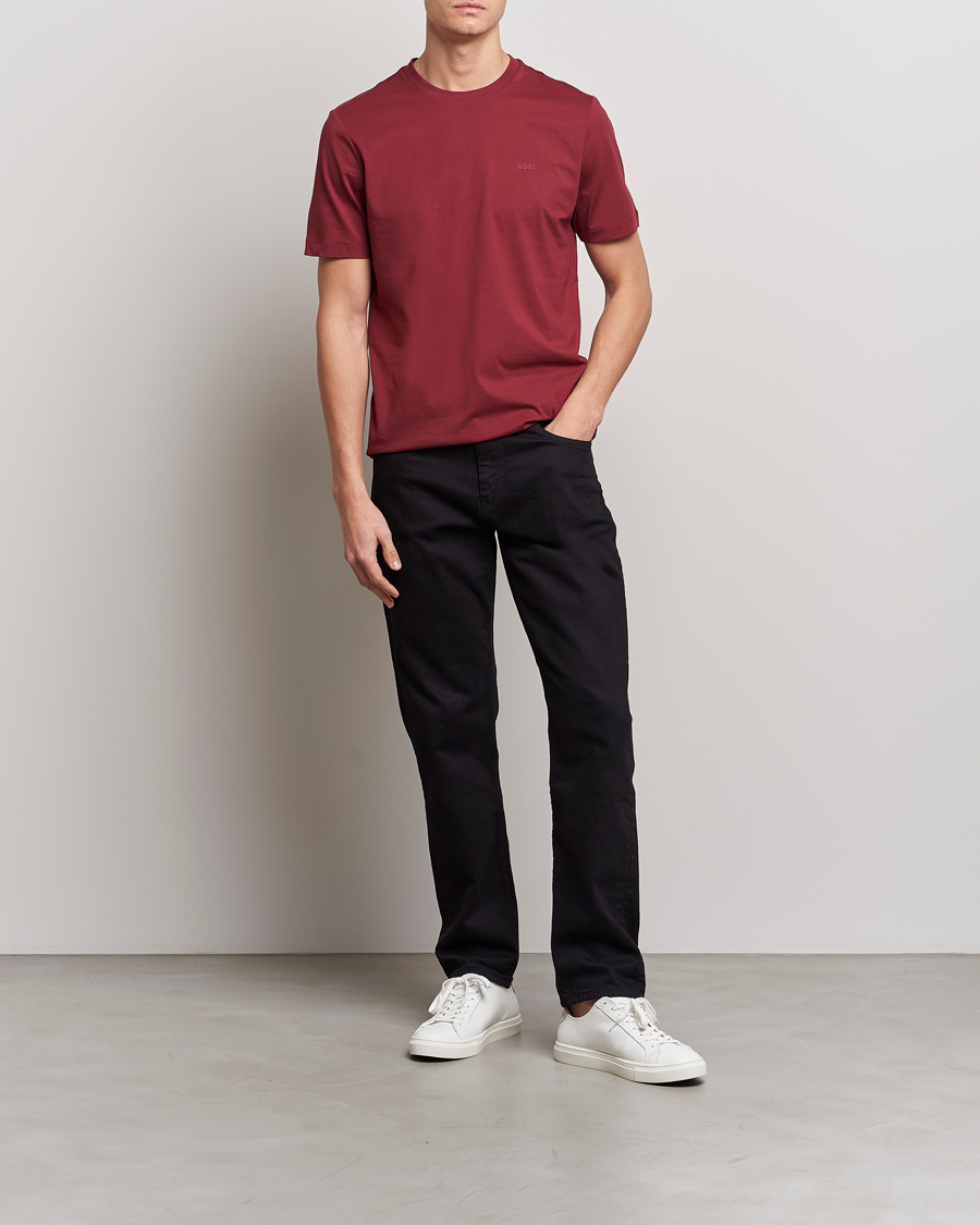 Herr | T-Shirts | BOSS BLACK | Thompson Crew Neck T-Shirt Dark Red