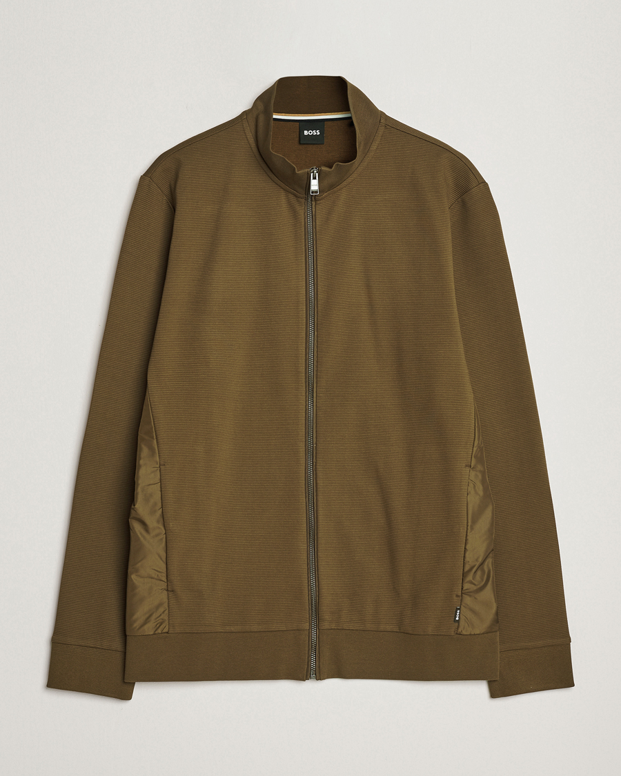 Herr | Tröjor | BOSS BLACK | Shepherd Full Zip Sweater Open Green