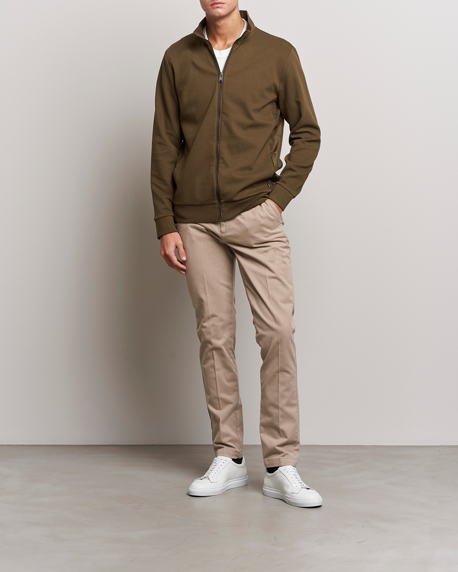 Herr | Tröjor | BOSS BLACK | Shepherd Full Zip Sweater Open Green