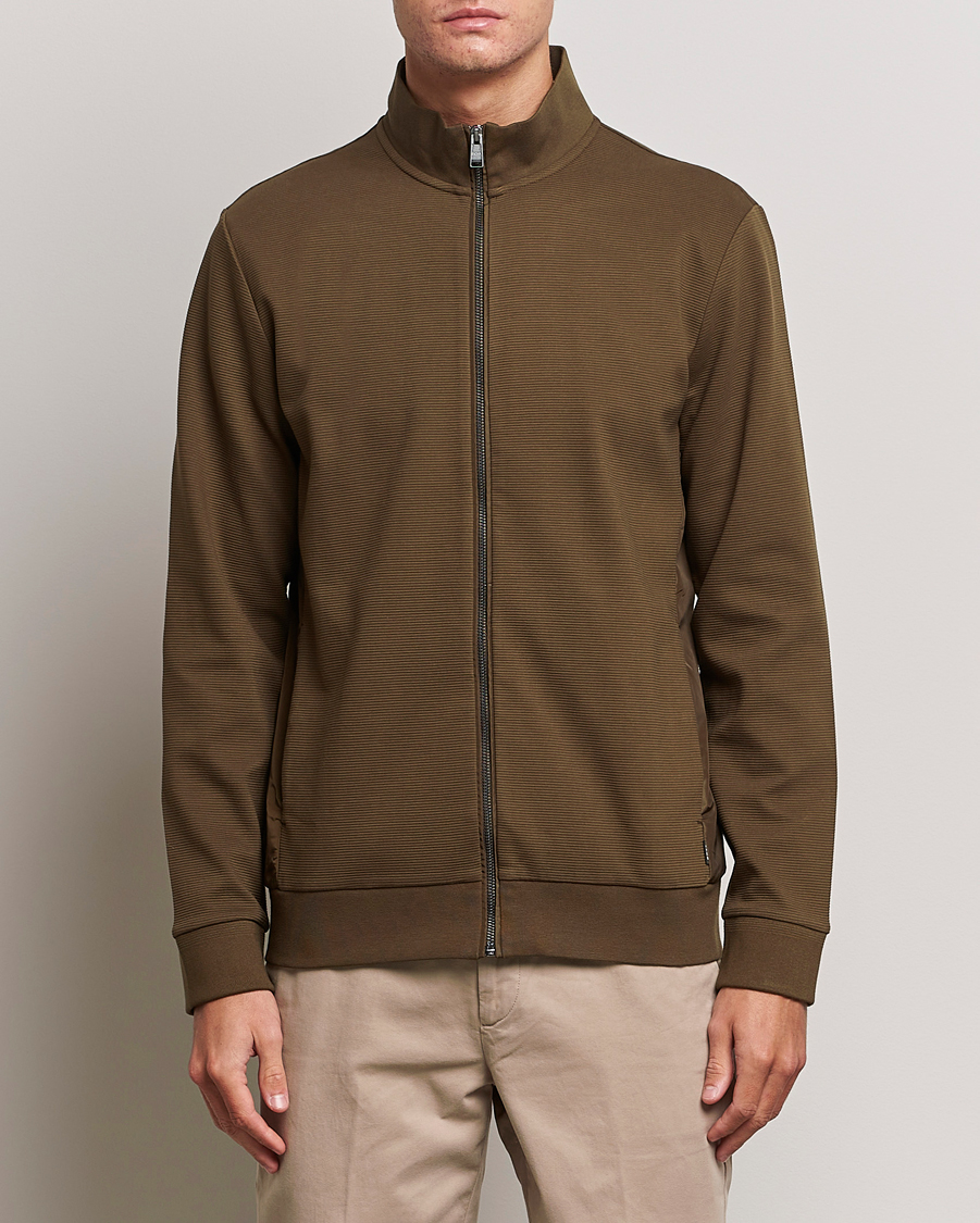 Herr | Tröjor | BOSS BLACK | Shepherd Full Zip Sweater Open Green