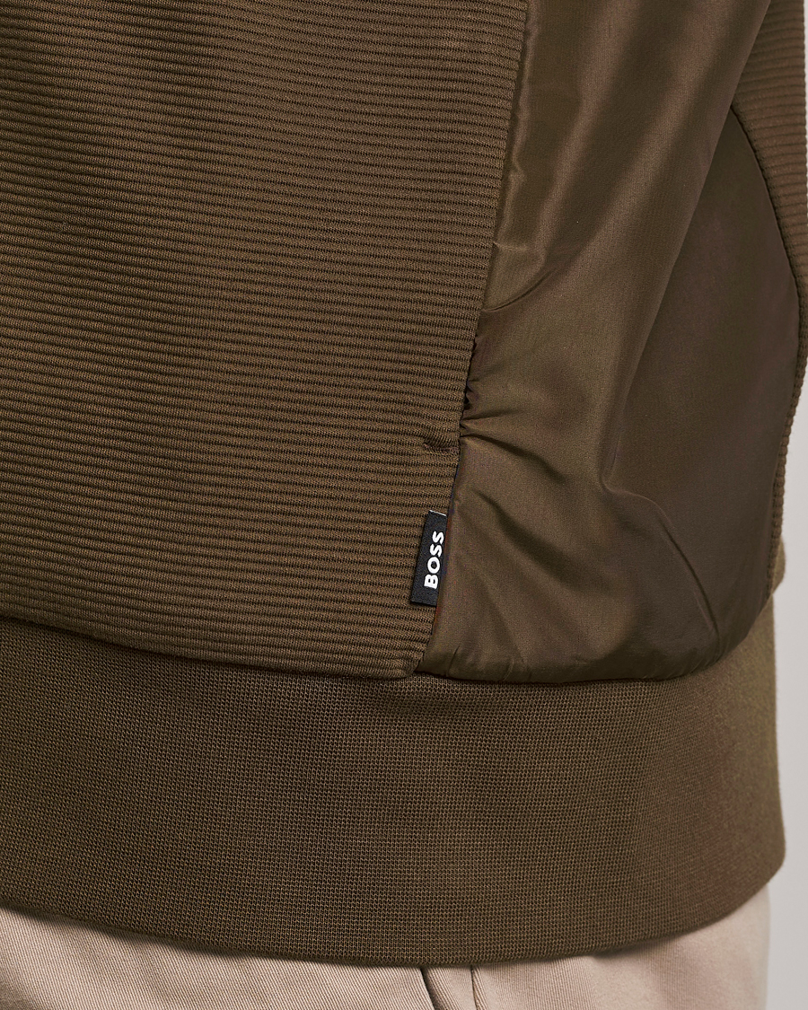 Herr | Tröjor | BOSS BLACK | Shepherd Full Zip Sweater Open Green
