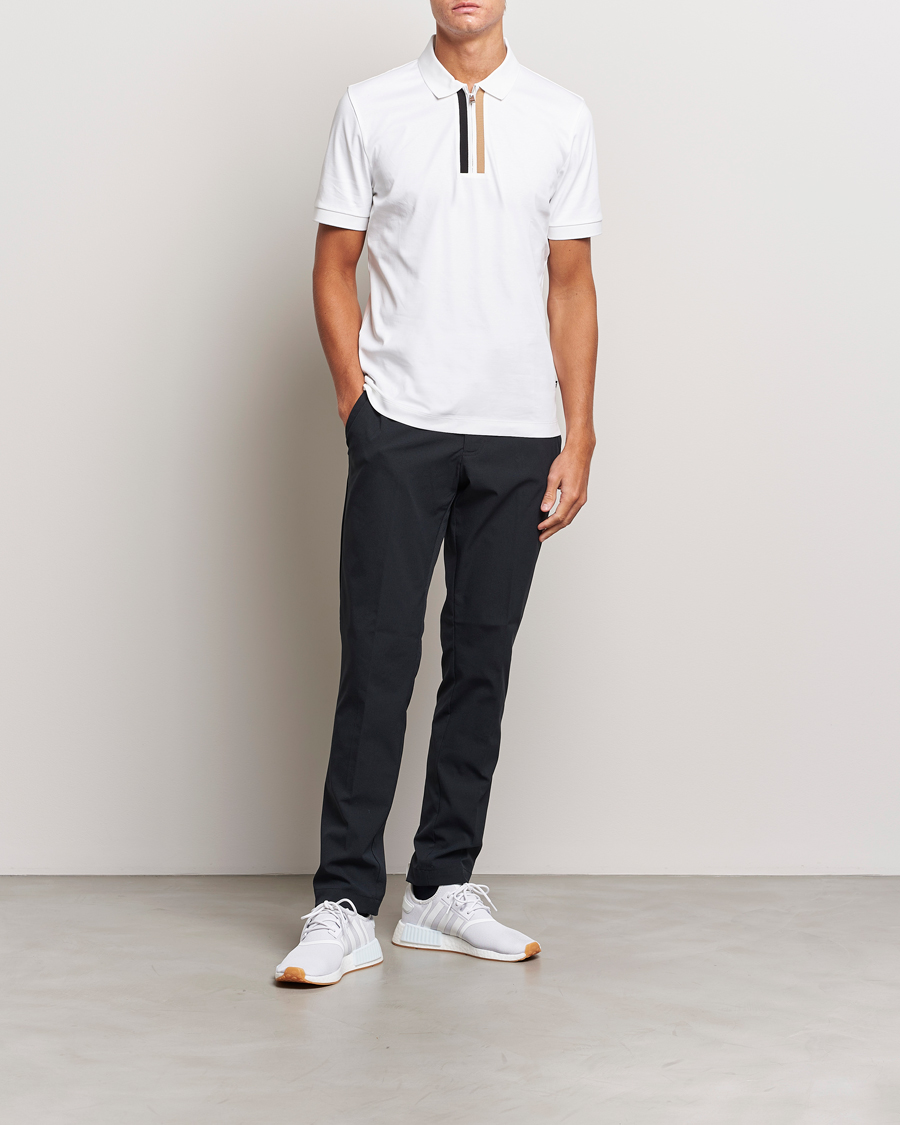 Herr | Pikéer | BOSS BLACK | Paras Half Zip Polo White