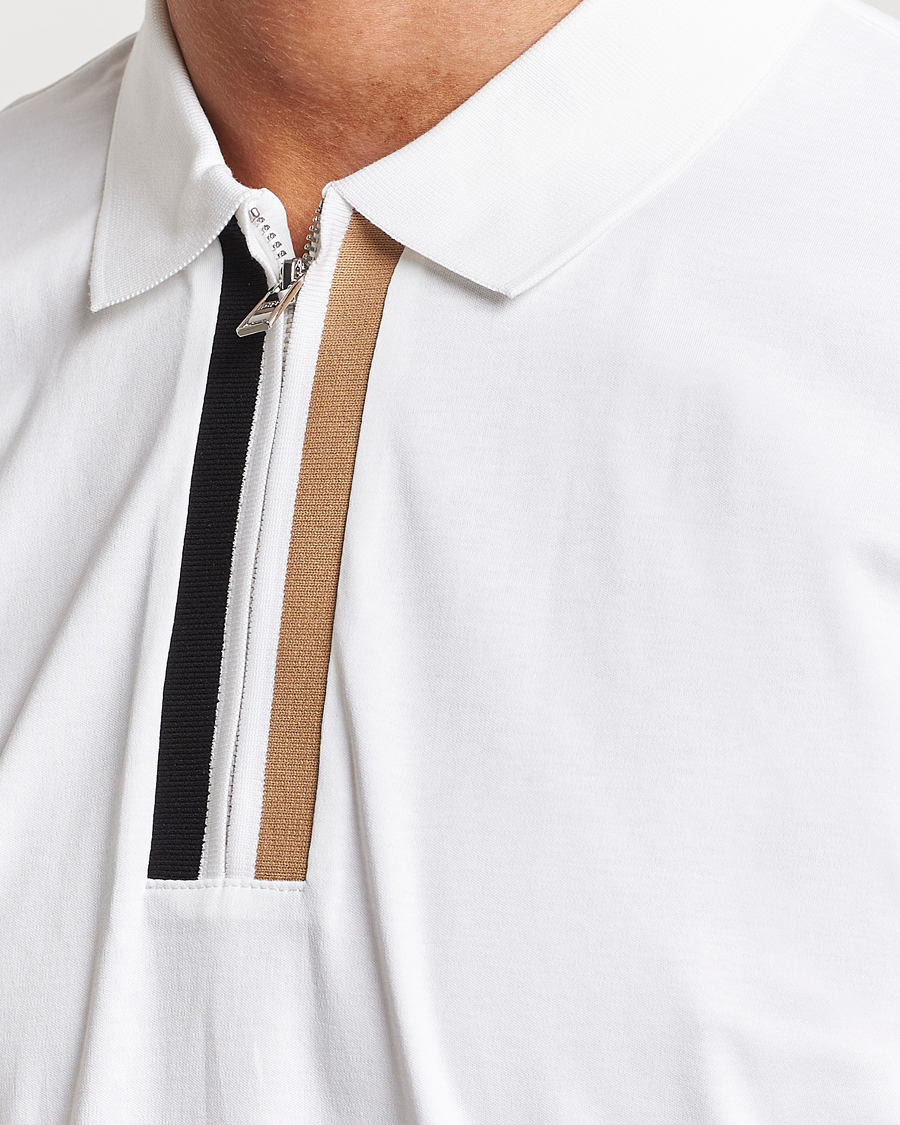 Herr | Pikéer | BOSS BLACK | Paras Half Zip Polo White