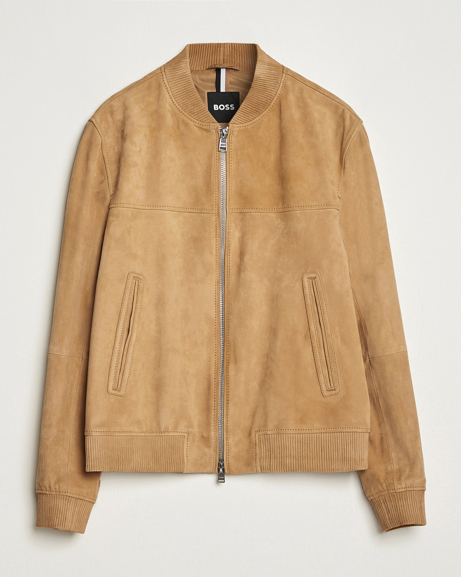 Herr | | BOSS BLACK | Malbano Suede Jacket Medium Beige