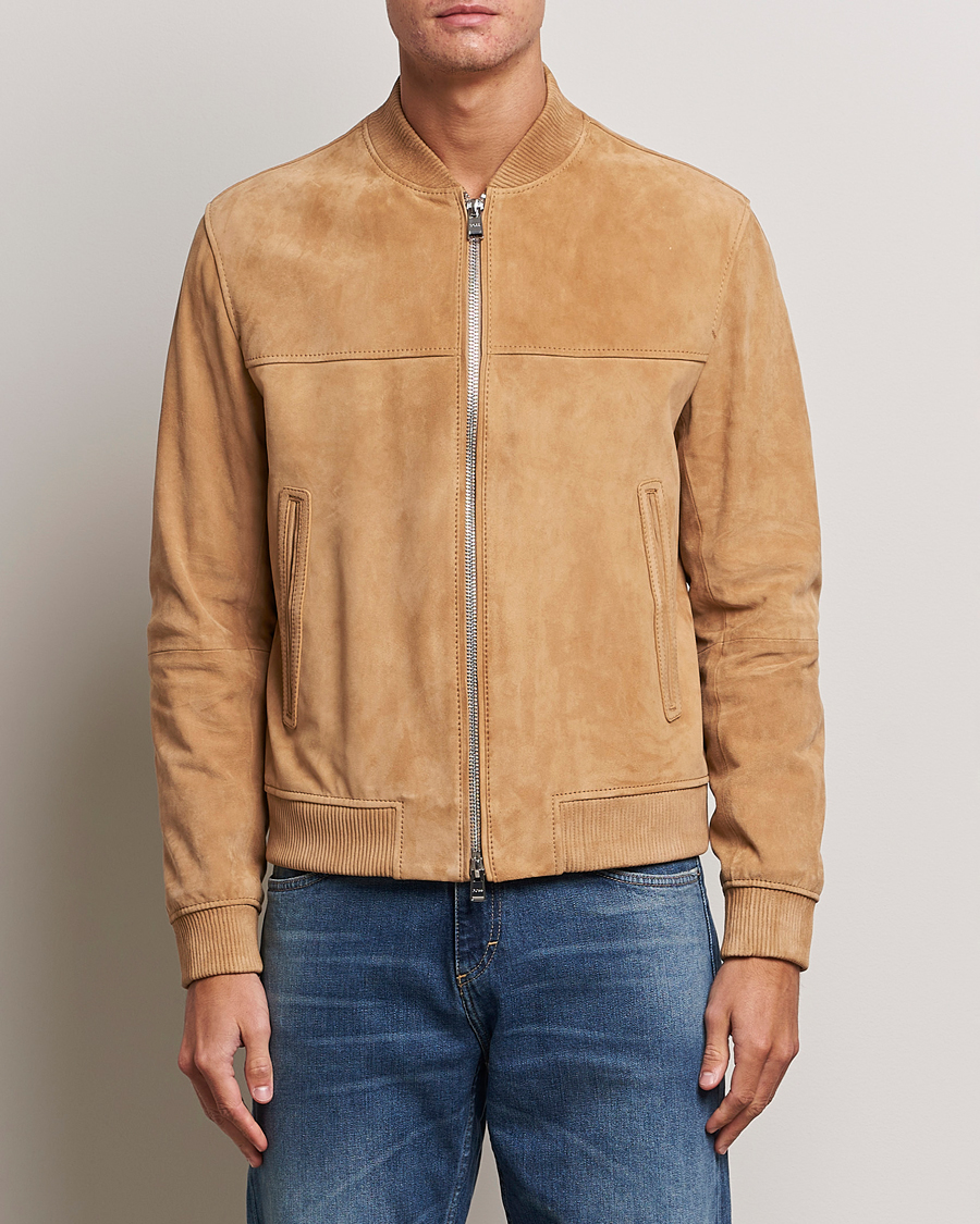 Herr | | BOSS BLACK | Malbano Suede Jacket Medium Beige