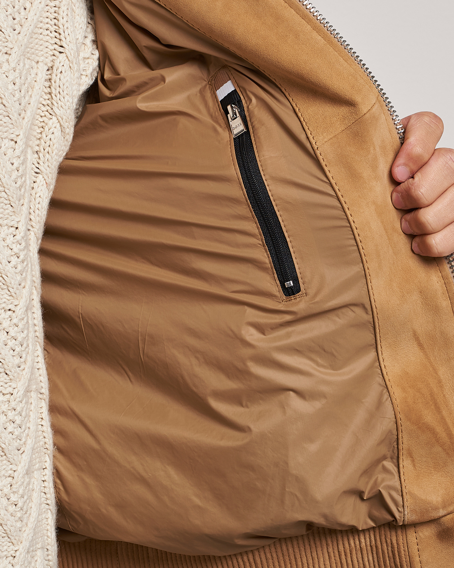 Herr | Jackor | BOSS BLACK | Malbano Suede Jacket Medium Beige