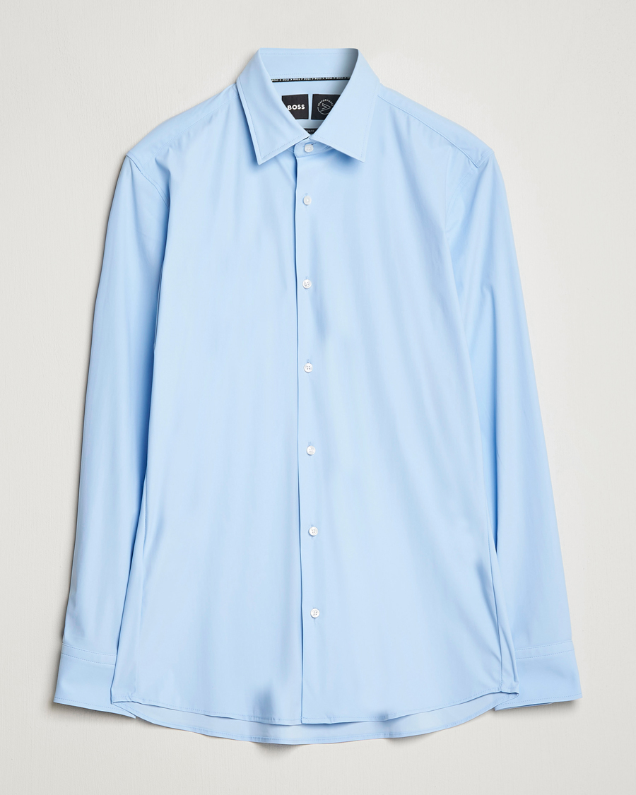 Herr | Skjortor | BOSS BLACK | Hank 4-Way Stretch Shirt Light Blue