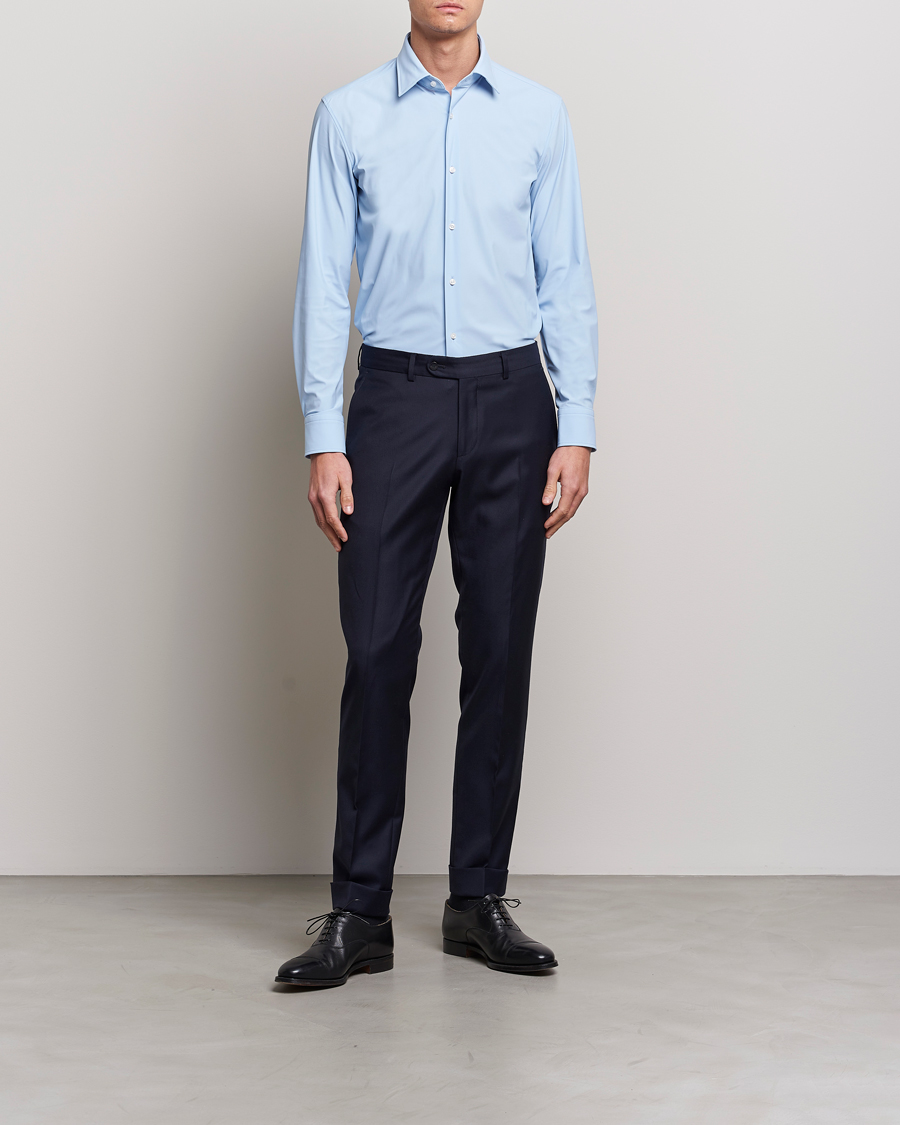 Herr | Skjortor | BOSS BLACK | Hank 4-Way Stretch Shirt Light Blue