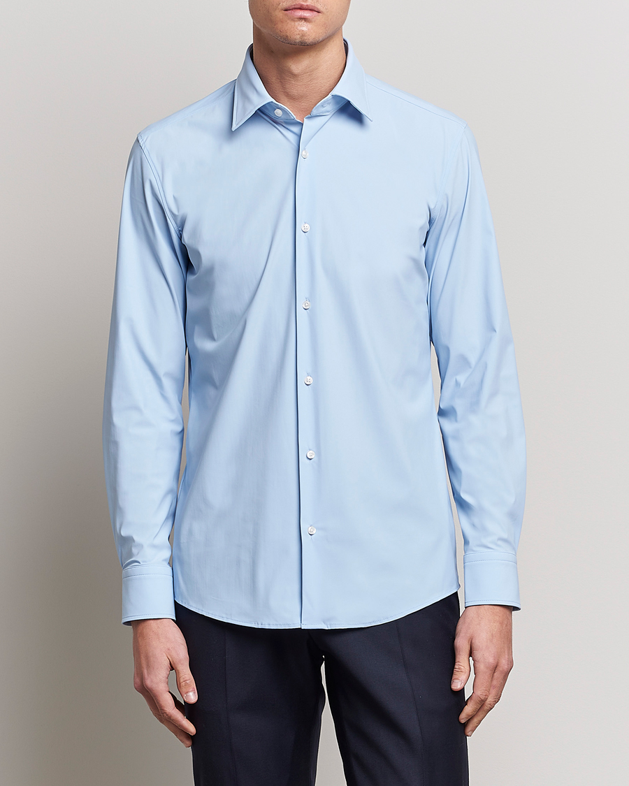 Herr | Skjortor | BOSS BLACK | Hank 4-Way Stretch Shirt Light Blue