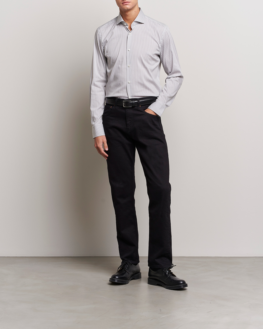 Herr | Skjortor | BOSS BLACK | Hank 4-Way Micro Check Stretch Shirt Open Green